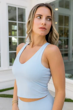 Bamboo Flex Bra Tank in Breeze