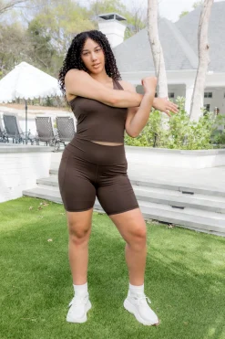Bamboo Flex Bra Tank in Espresso