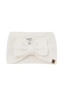 Chunky Knit Bow Headband in Oat