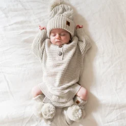 Chunky Knit Romper in Oat
