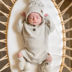 Chunky Knit Romper in Oat