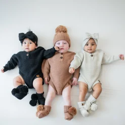 Chunky Knit Romper in Oat