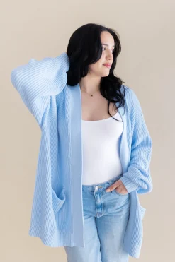 Chunky Knit Women's Oversized Cardigan in Breeze