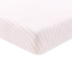 Crib Sheet in Small Sakura Stripe