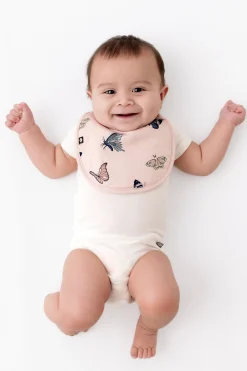 Cushy Bib in Blush Butterfly