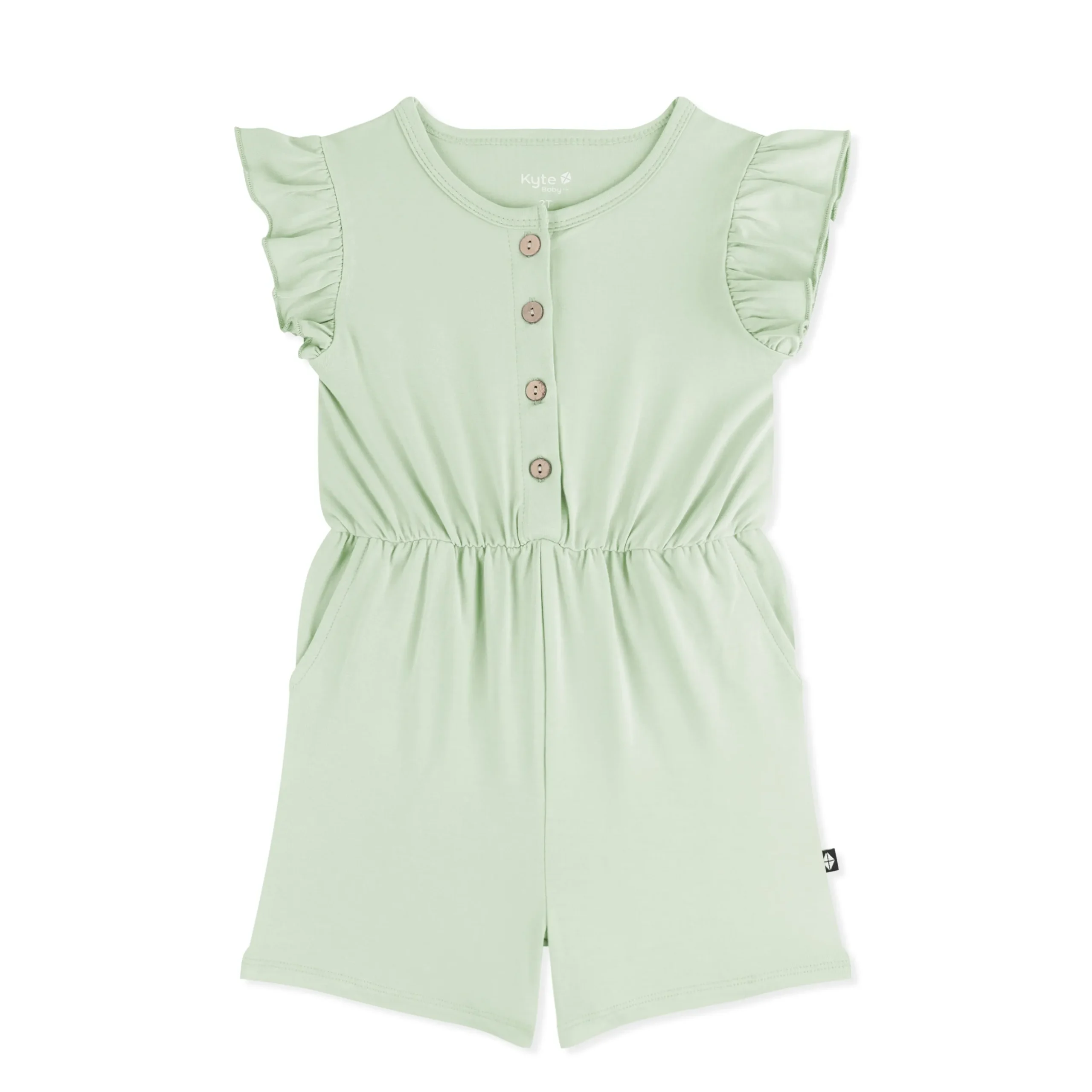 Flutter Sleeve Romper in Basil