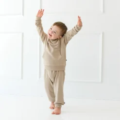 French Terry Jogger Set in Almond