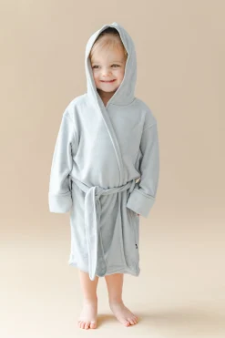 Hooded Bath Robe in Storm