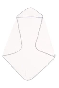 Hooded Bath Towel in Cloud with Storm Trim