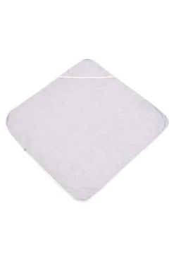 Hooded Bath Towel in Storm with Cloud Trim