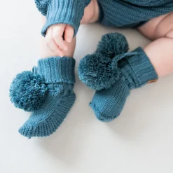 Knit Booties in Atlantic