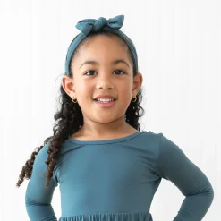 Knotted Bow Headband in Atlantic