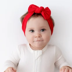 Knotted Bow Headband in Cardinal
