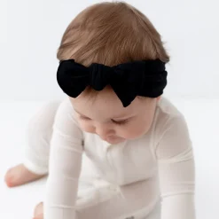 Knotted Bow Headband in Midnight