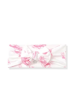 Knotted Bow Headband in Toile Ballet