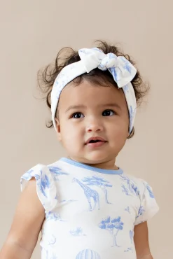 Knotted Bow Headband in Toile Safari