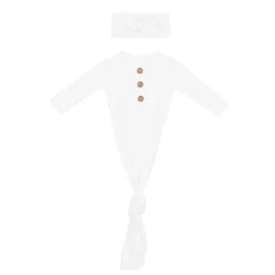 Knotted Gown with Bow Set in Cloud