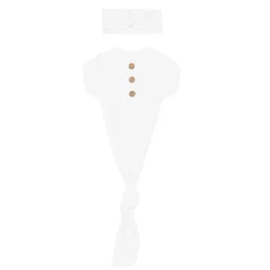 Knotted Gown with Bow Set in Cloud