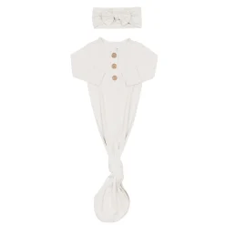 Knotted Gown with Bow Set in Oat