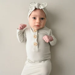 Knotted Gown with Bow Set in Oat
