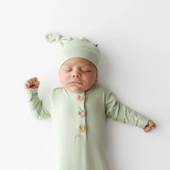 Knotted Gown with Hat Set in Basil