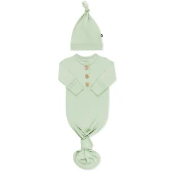 Knotted Gown with Hat Set in Basil