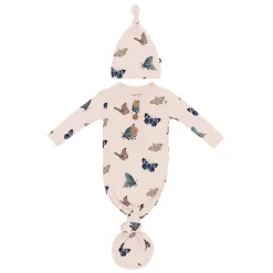 Knotted Gown with Hat Set in Blush Butterfly