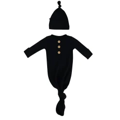 Knotted Gown with Hat Set in Midnight