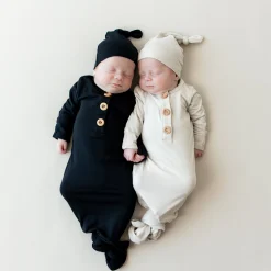 Knotted Gown with Hat Set in Midnight