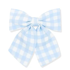 Large Alligator Clip Bow in Gingham Breeze