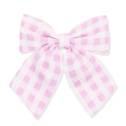 Large Alligator Clip Bow in Gingham Thistle