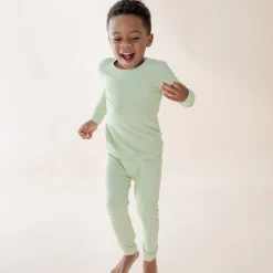Long Sleeve Pajamas in Basil