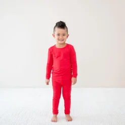 Long Sleeve Pajamas in Cardinal