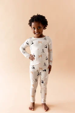 Long Sleeve Pajamas in Fluffy Cat