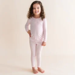 Long Sleeve Pajamas in Small Sakura Stripe
