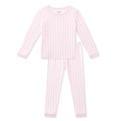 Long Sleeve Pajamas in Small Sakura Stripe