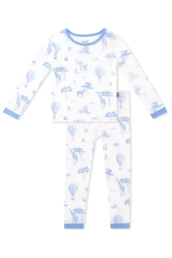 Long Sleeve Pajamas in Toile Safari