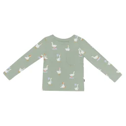 Long Sleeve Toddler Crew Neck Tee in Silly Goose