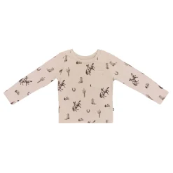 Long Sleeve Toddler Crew Neck Tee in Classic Cowboy