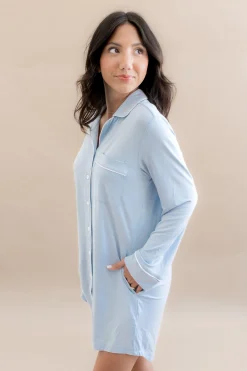 Long Sleeve Women’s Nightshirt in Breeze