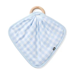 Lovey in Gingham Breeze with Removable Wooden Teething Ring