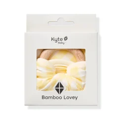 Lovey in Gingham Chamomile with Removable Wooden Teething Ring