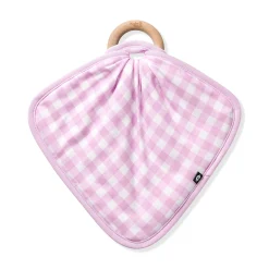 Lovey in Gingham Thistle with Removable Wooden Teething Ring