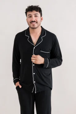 Men's Long Sleeve Pajama Set in Midnight