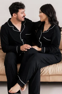 Men's Long Sleeve Pajama Set in Midnight