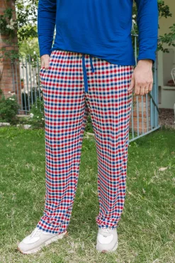 Men's Lounge Pants in Patriotic Gingham