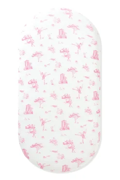 Oval Bassinet Sheet in Toile Ballet