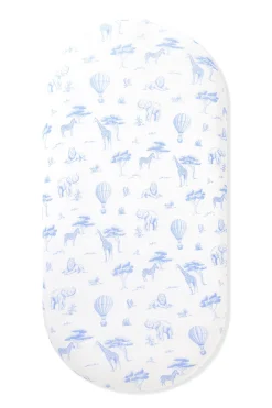 Oval Bassinet Sheet in Toile Safari