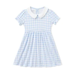 Peter Pan Collar Dress in Gingham Breeze