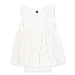 Pointelle Bodysuit Dress in Sweet Pink Bow